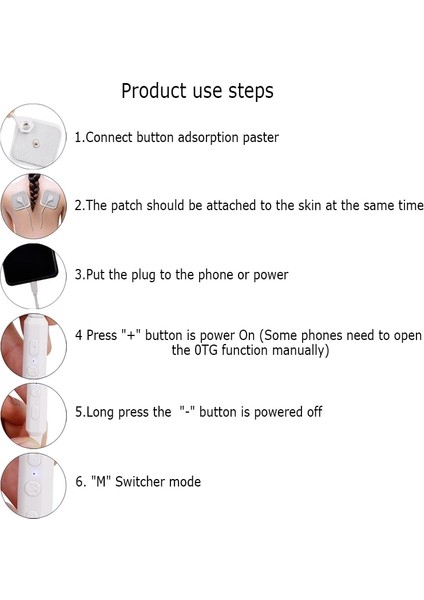 4.5x7.5 cm 10 Adet Mini Onlarca Akupunktur Terapi Telefon Vücut Masajı Elektrik Bağlantısı Mobil Kas Stimülatörü Makinesi Geri Boyun Omuz Relax (Yurt Dışından) modelleri