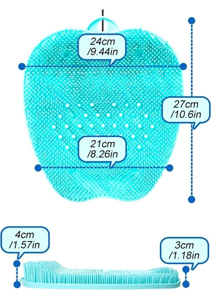 Yeşil Duş Ayak Temizleyici Scrubber Masaj, Ayak Ağrısı Yorgun Ayaklar Kaymaz Vantuzlu Duş Zemini Için Rahatlatıcı Akupunktur Matı (Yurt Dışından)