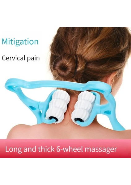 Mavi 6 Top Rulo Plastik Basınç Noktası Terapi Boyun Massageador Massagem Rahatlatmak El Silindir Boyun Masajı Boyun Omuz Tetik Noktası (Yurt Dışından)