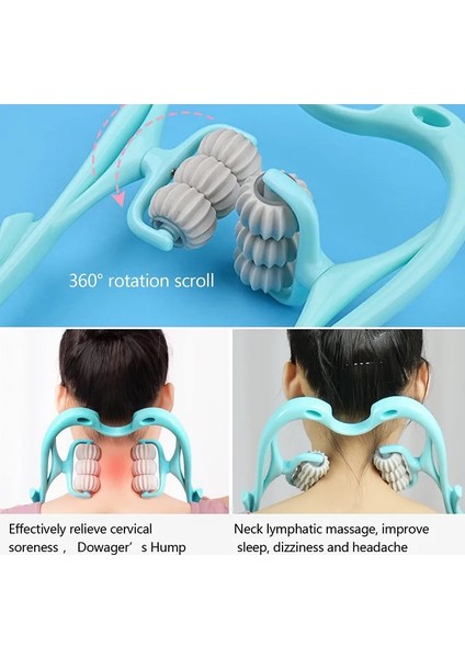 Mavi 6 Top Rulo Plastik Basınç Noktası Terapi Boyun Massageador Massagem Rahatlatmak El Silindir Boyun Masajı Boyun Omuz Tetik Noktası (Yurt Dışından)
