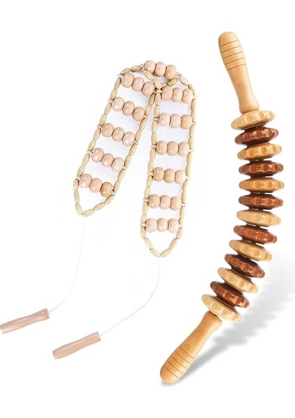 2 Adet-Set Masaj 2 Adet Ahşap Terapi Masaj Aletleri, Ahşap Masaj Rulo Sopa, Sırt Masajı Rulo Halat, Lenfatik Için Maderoterapia Kiti Colombiana (Yurt Dışından)