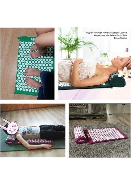 3 Akupunktur Masajı Yoga Mat Yastık Masaj Ağrıyı Hafifletmek Stres Geri Vücut Ağrısı Başak Akupunktur Matı ve Yastık Seti Çanta ile (Yurt Dışından) fırsatları