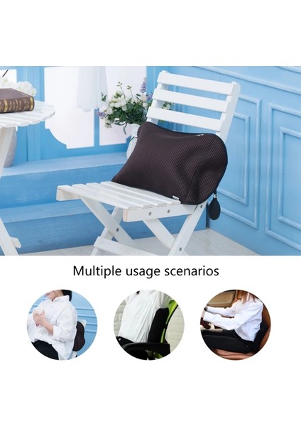 Siyah Ayarlanabilir Bel Desteği Yastık Sırt Desteği Minderi Şişme Hava Yastığı ile Uygulanabilir Ofis Koltuğu/araba Sırt Rahatlatmak (Yurt Dışından) fiyatları