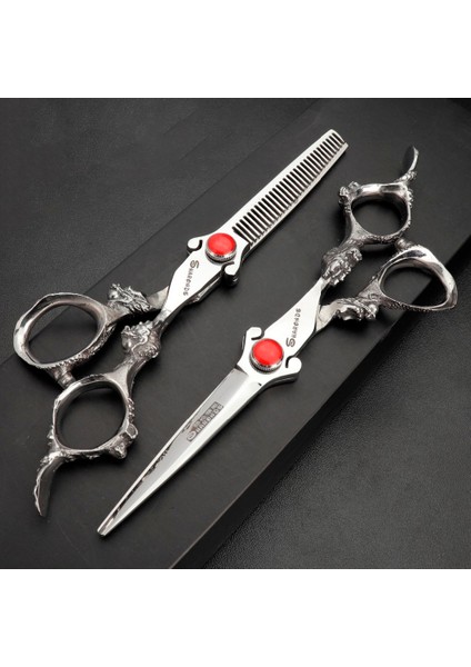 5.5 Inç Ince Makas Berber Makası 5.5/6 Inç Japon 440C Özel Profesyonel Berber Kuaförlük Makas Zarif ve Keskin Set (Yurt Dışından)