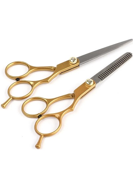 Diş Makas Altın Profesyonel 6.0 Inç Paslanmaz Çelik Berber Saç Kesme Inceltme Makas Makas Kuaförlük Seti (Yurt Dışından) indirimleri