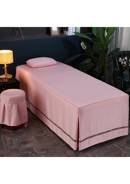 Yatak Örtüsü Pembe Kare 190X80 cm Kozmetik Pamuk ve Keten Yatak Örtüsü Çarşaf Lüks Madencilik Kulak Masaj Yatağı Salon Tek Kapak (Yurt Dışından)