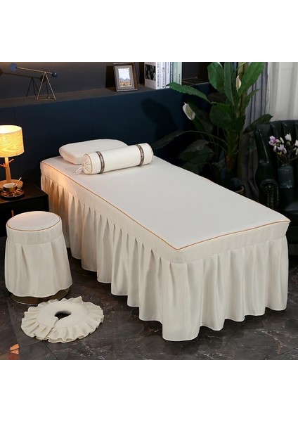 Yatak Örtüsü Pembe Kare 190X80 cm Kozmetik Pamuk ve Keten Yatak Örtüsü Çarşaf Lüks Madencilik Kulak Masaj Yatağı Salon Tek Kapak (Yurt Dışından)