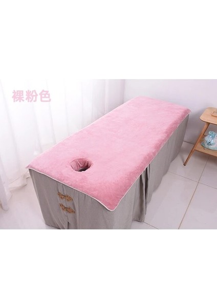 Pembe Delik 190X80CM Salon Özel Yatak Delikli Havlu Fizyoterapi Masaj Sürgü Çarşafları (Yurt Dışından)