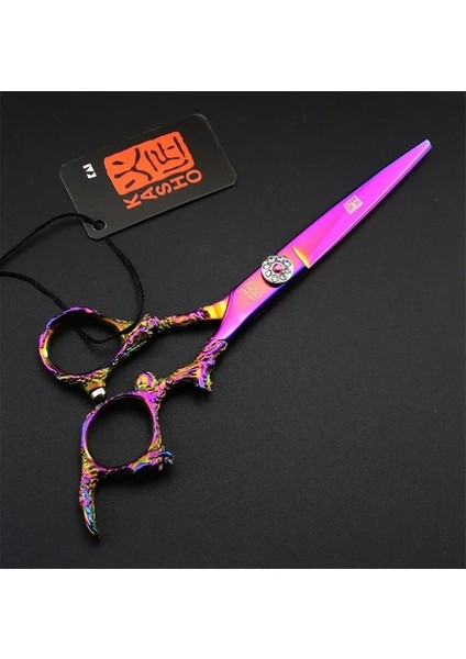 Hj-6s Qcadd Hediye Kutusu 6 Inç Profesyonel Kuaförlük Makas Saç Makas Düz Inceltme Saç Kesme Aleti (Yurt Dışından)