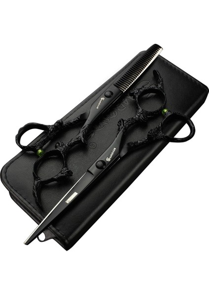 6 Inç Set 2 Adet 5/6/6.5/7/7.5 Inç Profesyonel Kuaförlük Makas Japonya 440C Kuaför Makas Berber Makası Seti Kesme Inceltme Saç Kesimi (Yurt Dışından) modelleri