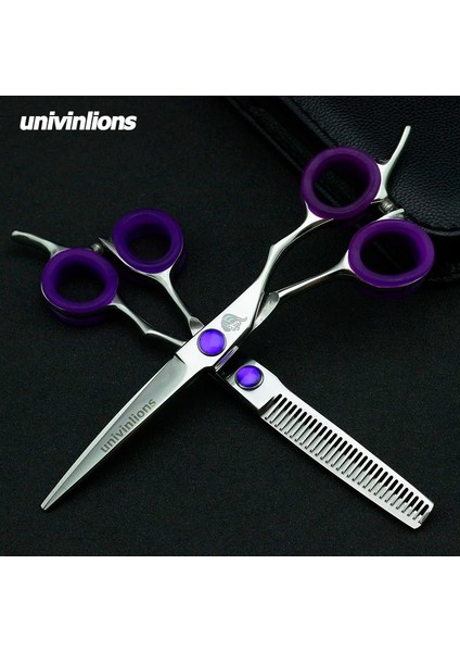 6026-THIN Univinlions 6 "saç Makas Siyah Berber Makası Berber Inceltme Makası Kuaförlük Profesyonel Berber Kiti Kuaför Için (Yurt Dışından)