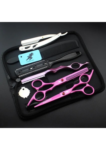 6.0 Pembe Set Profesyonel Saç Kesme Makinesi Seti, 6 Inç Sertlik 62HRC, Inceltme Miktarı %20-30 ，salon Aracıkuaförün Tercih Ettiği Seçim (Yurt Dışından)