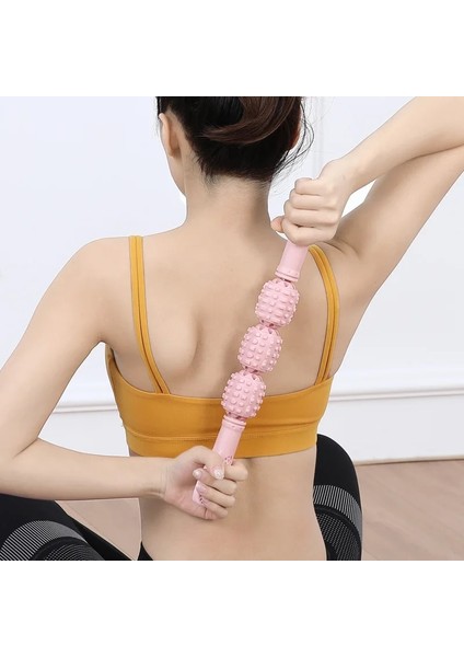 Mavi 3 Tekerlekler Kas Gevşetme Masajı Yoga Haddeleme Tendonlar Masaj Ince Kol Bacak Ince Bel Yağ Kaldırma Sıkılaştırıcı Cilt Fitness (Yurt Dışından)