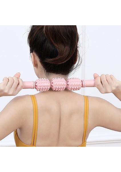 Mavi 3 Tekerlekler Kas Gevşetme Masajı Yoga Haddeleme Tendonlar Masaj Ince Kol Bacak Ince Bel Yağ Kaldırma Sıkılaştırıcı Cilt Fitness (Yurt Dışından)
