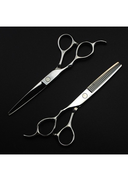 5.5 Inç Set Profesyonel Japonya 440C Gümüş Solak Kesim Saç Makas Kesme Berber Makas Saç Kesimi Inceltme Makası Kuaförlük Makas (Yurt Dışından)