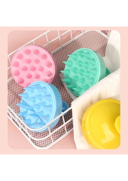 Sarı Saç Derisi Masaj Fırçası Temiz Saç Derisi Silikon Şampuan Saç Derisi Hava Yastığı Yumuşak Tarak Saç Yıkama Kafası Spa Masaj Banyo Aracı (Yurt Dışından)