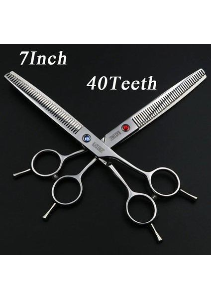 1 Adet Kara Şövalye 7 Inç Profesyonel Evcil Hayvan Saç Makası Kuaförlük Berber Köpek Bakım Inceltme Makası (Yurt Dışından) fiyatları