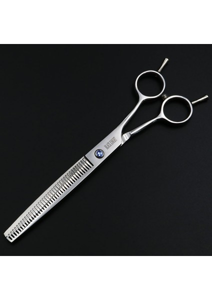 1 Adet Kara Şövalye 7 Inç Profesyonel Evcil Hayvan Saç Makası Kuaförlük Berber Köpek Bakım Inceltme Makası (Yurt Dışından) modelleri