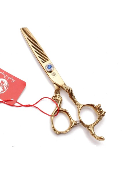 Z1021 Yin D-1 6yy Saç Makas 6 "440C Altın Profesyonel Kuaförlük Makas Inceltme Makas Kesme Makası Berber Makası Ejderha Kolu 9003 (Yurt Dışından) fırsatları