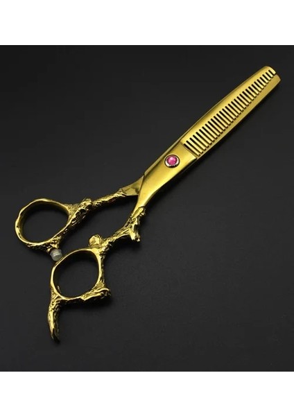 Altın Inceltme 6 "saç Makası Profesyonel Salon Kuaförlük Makas Japon Berber Makası Renkli Ejderha Kolu Şekillendirici Makas (Yurt Dışından)