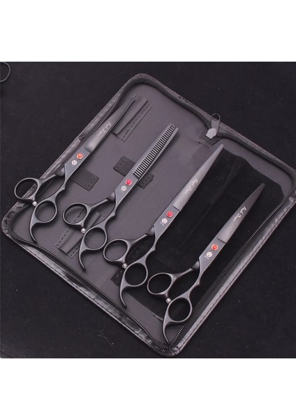 Z3103 Hei PYSX4P 7.0 Pet Bakım Makas Seti Japon Çelik Düz Kavisli Köpek Kedi Kesme Inceltme Makası Saç Tarak Hemostatik Forseps Z3103 (Yurt Dışından)