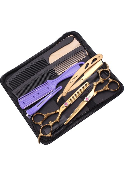 Z9005 Jin C 6n Saç Kesme Makası Profesyonel 5.5 "6" Jp 440C Kuaförlük Makas Berber Inceltme Makası Saç Kesimi Seti Dropshipping Z9005 (Yurt Dışından) fırsatları