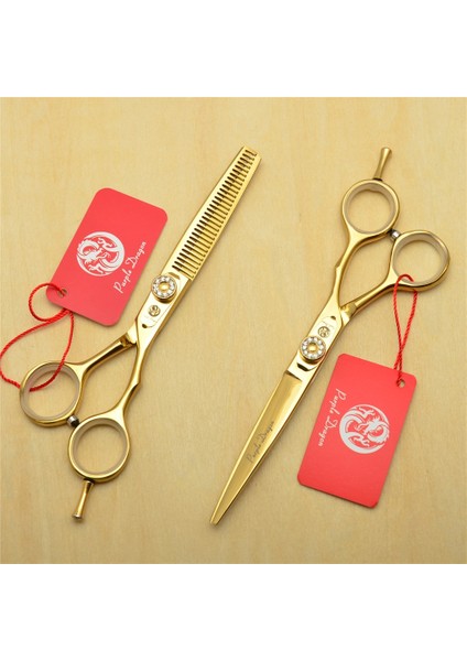 Z1020-JIN-T-55YY Profesyonel Kuaförlük Makas Mor Ejderha Japonya 440C Altın Saç Kesme Makası Berber Inceltme Makası Dropshipping Z1020 (Yurt Dışından) fiyatları