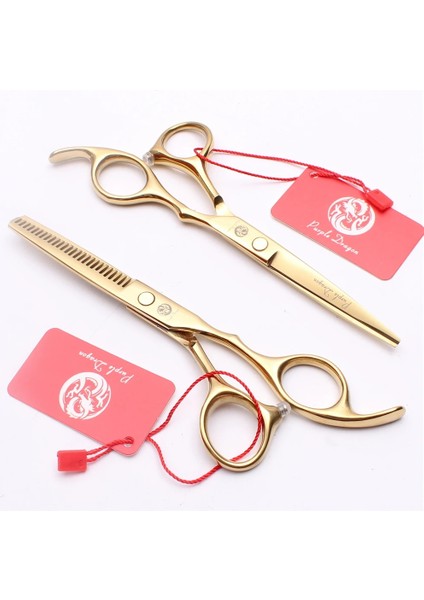 Z1005 Jin D 6.0n Z1005 6.0 Inç Mor Ejderha Altın Profesyonel Kuaförlük Kesme Makası Inceltme Makas Şekillendirici Araçları Insan Saç Makas (Yurt Dışından)