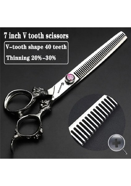 7 Inç 20-30 7 Inç Saç Makas Profesyonel Güzellik Makas Kuaför Kesme Makası Inceltme Kemik Balık Berber Makası Berber Dükkanı (Yurt Dışından)