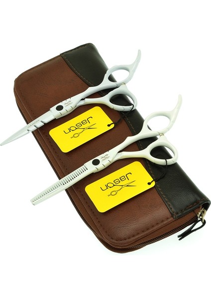 A0066D-06-60 Jason 5.5/6 Inç Profesyonel Saç Makası Salon Saç Kesimi Kesme Makas Japonya Çelik Berber Kuaförlük Inceltme Makas A0066D (Yurt Dışından) modelleri