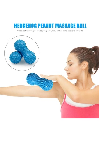 Mavi Fıstık Şekli Ayak Masaj Topu Vücut Sertliği Yoga Fitness Eğitimi Kas Gevşeme Terapisi Masaj Masaj Rulo Ayak (Yurt Dışından)