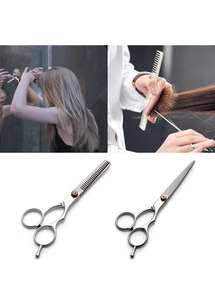 Silver-5.5inch 5.5/6 Inç Saç Inceltme ve Kesme Makası Için Makas Profesyonel Kuaförlük Makas Saç Kesimi Trim Kıllar Kesme Berber (Yurt Dışından) fiyatları