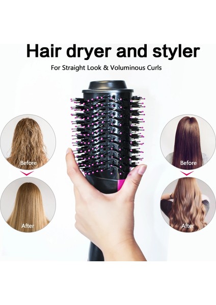 C Ingiltere Tak Bir Adım Saç Kurutma Makinesi ve Dolgunlaştırıcı Salon Saç Kurutma Makinesi Sıcak Hava Kürek Şekillendirici Fırça Negatif Iyon Jeneratörü Saç Düzleştirici Bigudi (Yurt Dışından)