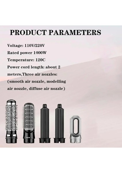 Pembe Abd PLUG-110V 5 In 1 Sıcak Hava Tarağı Dyson Airwrap Profesyonel Saç Maşası Saç Düzleştirici Şekillendirici Araçları Saç Kurutma Makinesi Islak ve Kuru (Yurt Dışından)