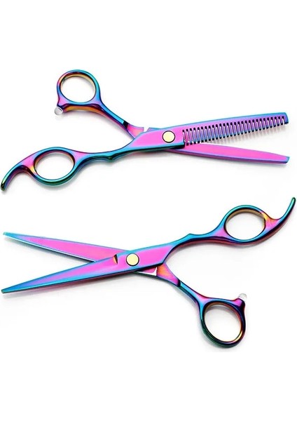 Mor 2 Adet 2/3 Adet Kuaförlük Makas Seti Tarak ile 6 Inç Makas Salon Kuaförlük Profesyonel Berber Saç Kesme Inceltme Makası (Yurt Dışından) modelleri