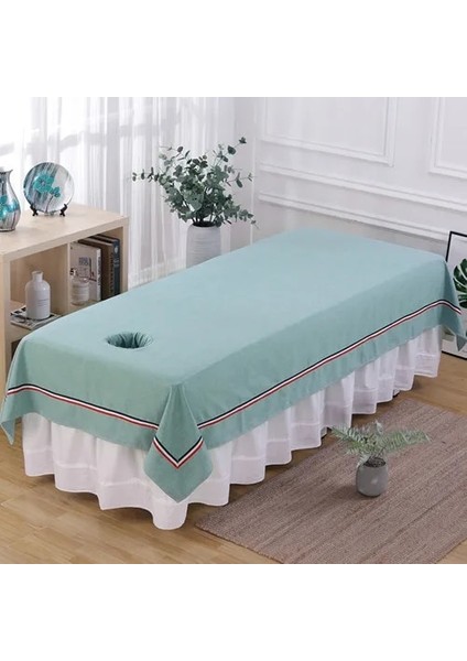 Göl Mavisi 120CM230CM Yeni Yatak Örtüsü Dört Mevsim Evrensel Güzellik Salonu Yatağı Saf Pamuk Çarşaf Sağlık Spa Özel Yüz Delikli Masaj Masası Için (Yurt Dışından)