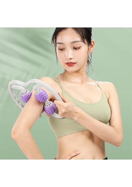 B Bacak Masajı Dairesel Köpük Eksenli Kas Gevşetici Rulo Masaj Sopası Dört Tekerlek Iki Tekerlek Y Tipi Yoga Fitness (Yurt Dışından)