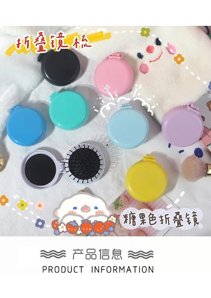 Lbu Masaj Tarağı Hava Yastığı Ayna Tarak Masaj Sevimli Kız Macaron Düz Renk Hepsi Bir Arada Mini Taşınabilir Tarak Küçük ve Hafif (Yurt Dışından)
