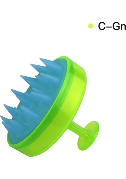 Tip C Yeşil Şampuan Fırçası Plastik Silikon Masaj Tarağı Banyo Tarağı Saç Derisini Iyice Temizleyin Saç Derisine Masaj Kolay Köpüklü Kafa Masaj Fırçası (Yurt Dışından)
