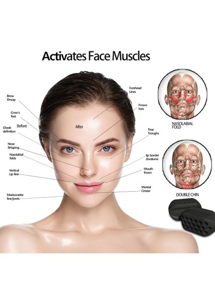 Beyaz-A Jawline Egzersiz Silikon Yüz Çene Kas Eğiticisi Fitness Yüz Masseter Stres Çiğneme Topu Soğuk Lipoliz Cihazı Yüz Kaldırma Ince Azaltın (Yurt Dışından) indirimleri