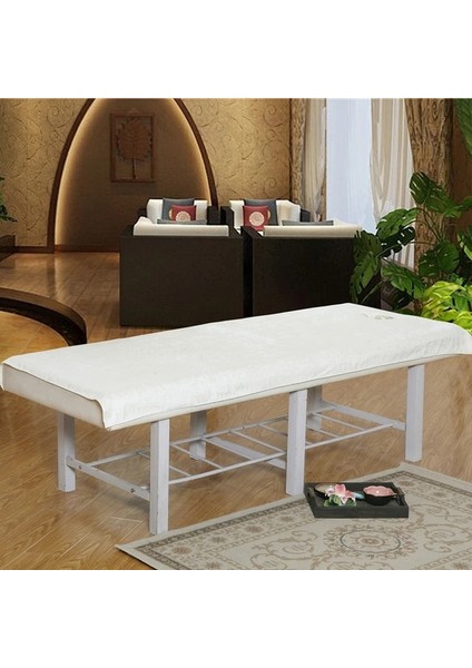 Sütlü Beyaz Hiçbir Delik 120CM230CM Pamuk Şönil Çift Taraflı Kısa Kazık Dantel Kalınlaşmak Güzellik Vücut Yatak Örtüsü Masaj Çarşafı (Yurt Dışından)