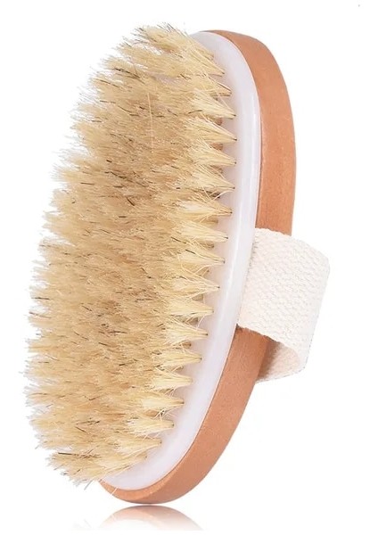 Mavi Kuru Cilt Ahşap Vücut Fırçası Peeling Doğal Kıl Sırt Fırçası Masaj Banyo Duş Geri Spa Scrubber Kuru Masaj Fırça Araçları (Yurt Dışından)