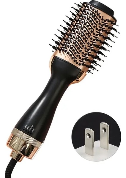 Altın Seyahat Saç Kurutma Makinesi Fırça Şekillendirici Aracı Negatif Iyonik Ev Salon 3 In 1 Sıcak Hava Elektrikli Düzeltmek Kıvırmak Dolgunlaştırıcı Abd Tak (Yurt Dışından)