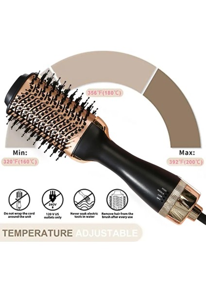Altın Seyahat Saç Kurutma Makinesi Fırça Şekillendirici Aracı Negatif Iyonik Ev Salon 3 In 1 Sıcak Hava Elektrikli Düzeltmek Kıvırmak Dolgunlaştırıcı Abd Tak (Yurt Dışından) fiyatları