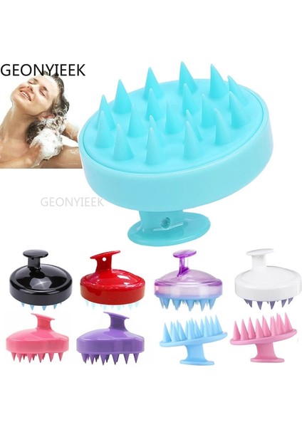 Pembe Yumuşak Silikon Kafa Derisi Masaj Tarak Şampuan Fırçası Saç Yıkama Tarak Banyo Duş Fırçası Kuaför Kuaförlük Aracı (Yurt Dışından)