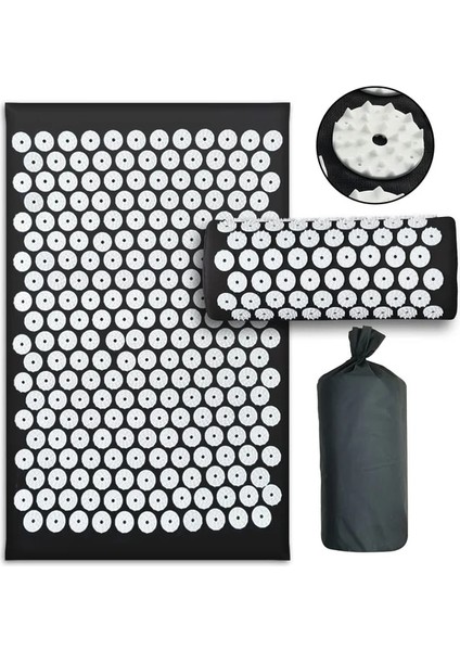 Iğneler Siyah Akupunktur Masaj Mat Shakit Mat Sırt Boyun Ayak Ağrısını Rahatlatmak Spike Mat Kuznetsov'un Aplikatör Sırt Masaj Yastığı Yoga Mat (Yurt Dışından)