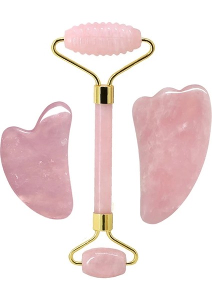 2 Adet Tip B1 Yüz Masajı Guaj Kazıyıcı Yüz Masajı Gua Sha Doğal Yeşim Pembe Kuvars Rulo Selülit Masajı Taş Gua Sha Seti Kurulu (Yurt Dışından)