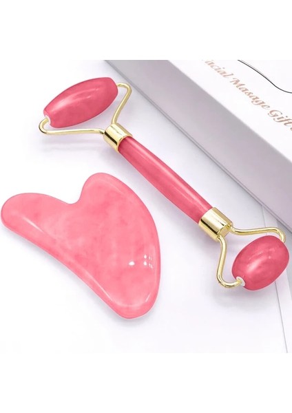 Kombinasyon Gül Doğal Yüz Masajı Guaj Kazıyıcı Yüz Masajı Yeşim Rulo Guasha Kazıyıcı Yüz Için Microniddle Rulo Yüz Gua Sha (Yurt Dışından)