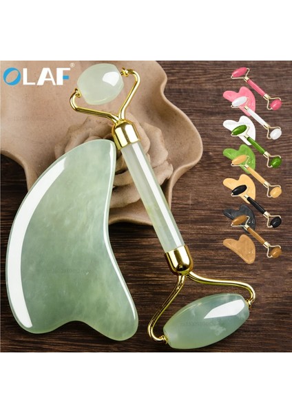 Kombinasyon Gül Doğal Yüz Masajı Guaj Kazıyıcı Yüz Masajı Yeşim Rulo Guasha Kazıyıcı Yüz Için Microniddle Rulo Yüz Gua Sha (Yurt Dışından) modelleri