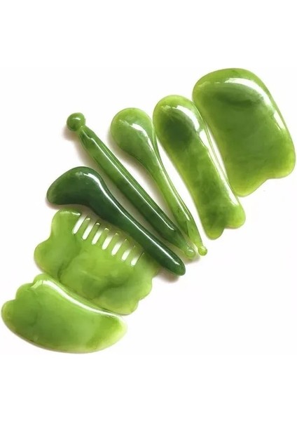 Set-Green Masaj Kazıma Akupunktur Yedi Parçalı Set, Reçine Malzeme, Yüz Germe, Masaj ve Akupunktur Aracı (Yurt Dışından)